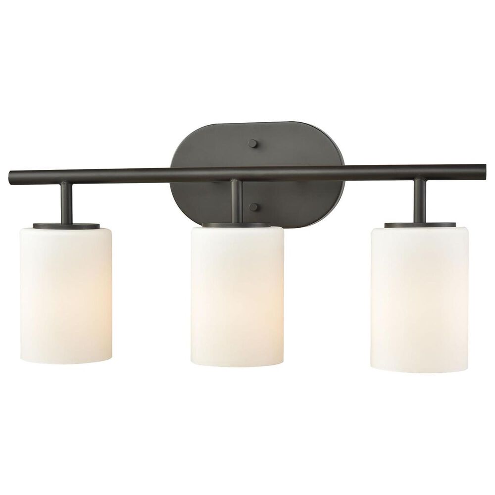 Stein World Pemlico 3-Light Vanity In Oil Rubbed Bronze With White Glass, , large