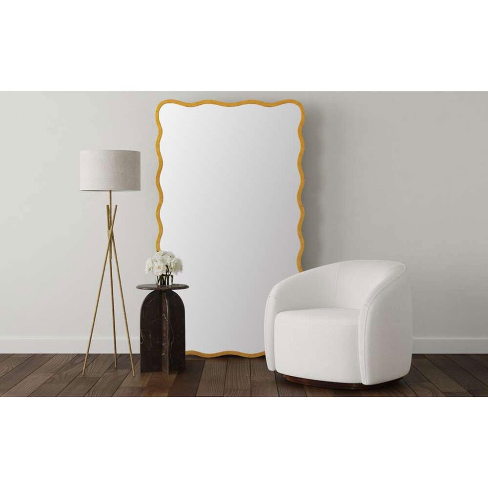 Bassett Mirror Company Freya Floor Mirror in Antique Gold Leaf, , large