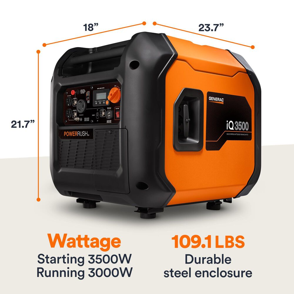 Generac iQ3500 Portable Inverter Generator in Orange and Black, , large