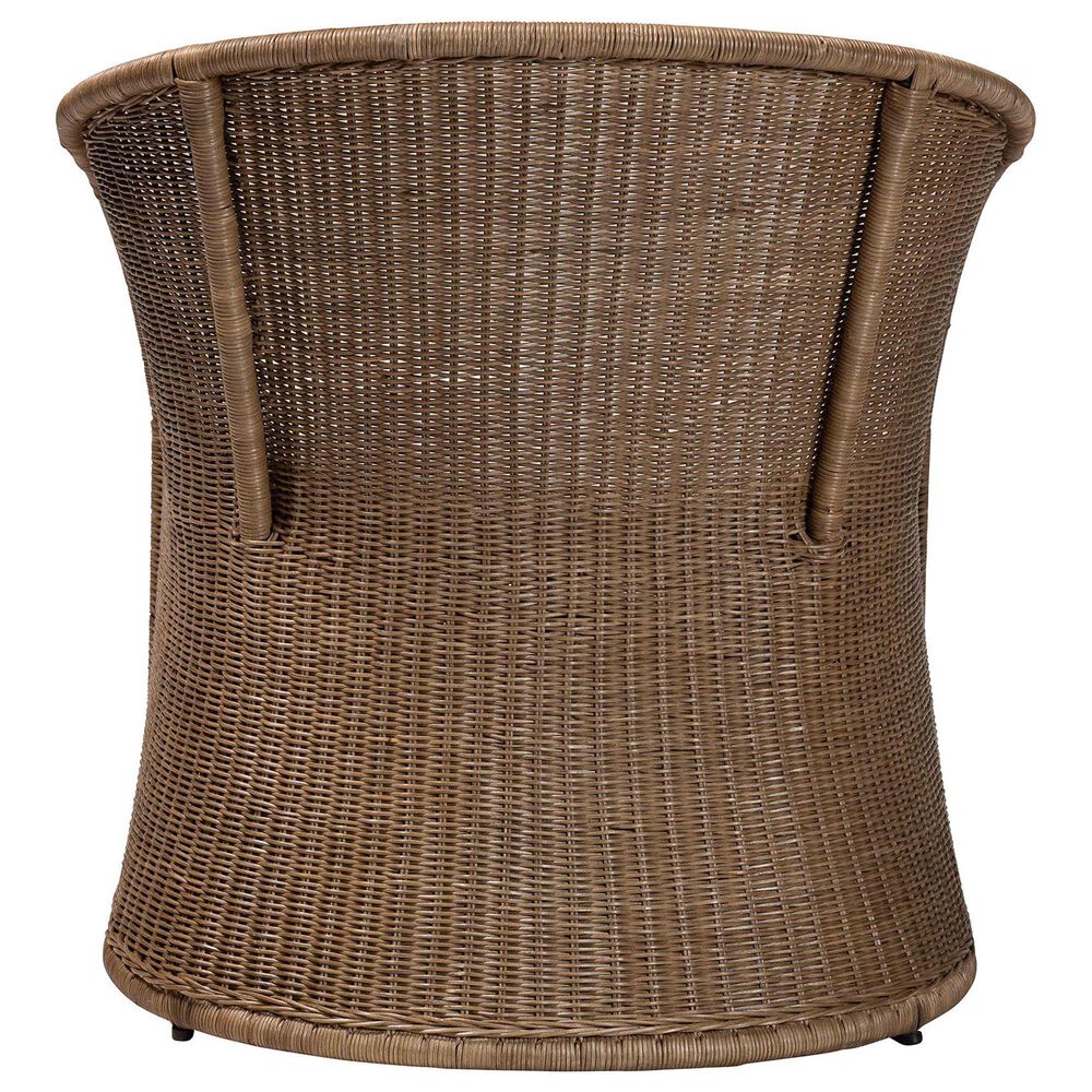 Baxton Studio Kintamani Accent Chair with Greywashed Rattan in White, , large