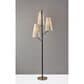 Adesso Daniel Floor Lamp in Black and Antique Brass, , large