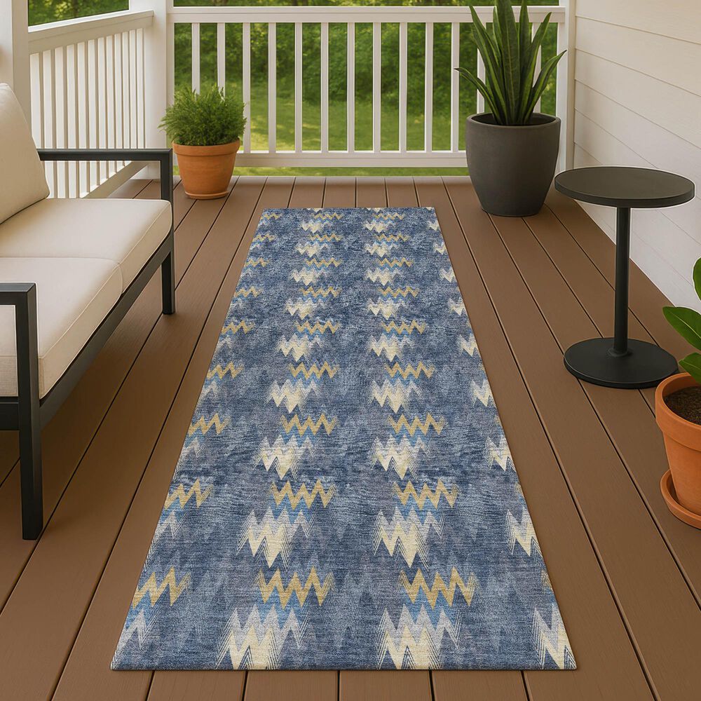 Dalyn Rug Company Soft Essentials Chevron Navy 2'3" x 7'6" Runner, , large