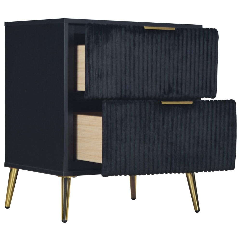 New Heritage Kailani 4-Piece King Bedroom Set in Black and Gold, , large