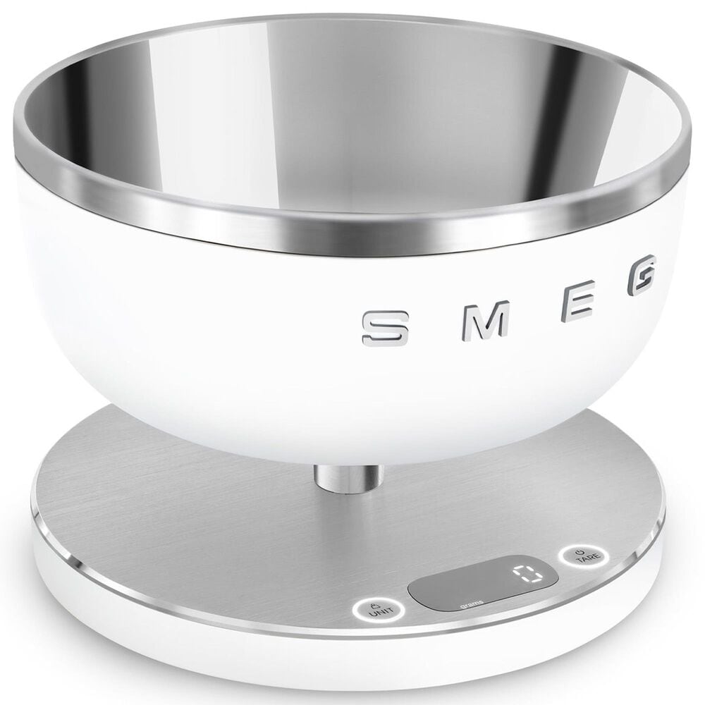 SMEG Collezione Kitchen Scale in White and Polished Chrome, , large
