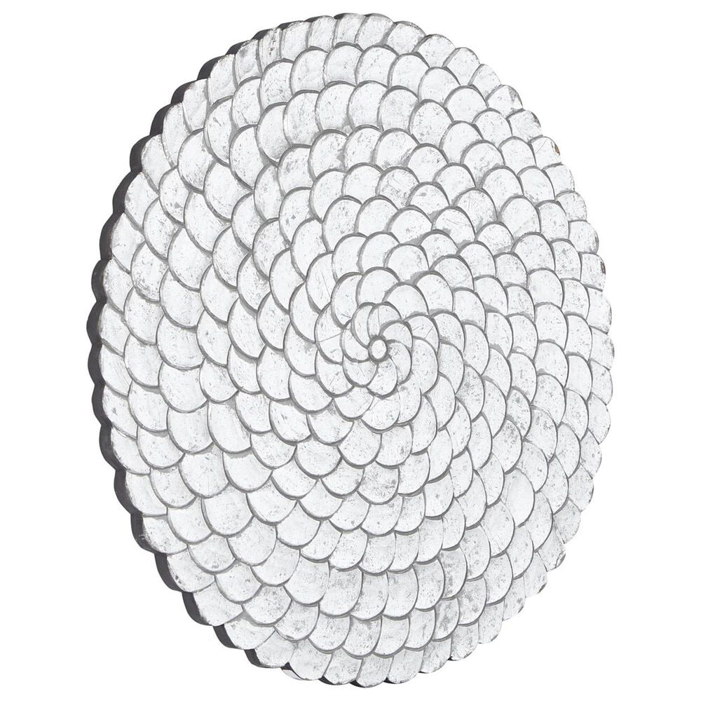 Maple and Jade 47&quot; x 47&quot; Round Plate Carved Radial Home Wall Decor in Silver, , large
