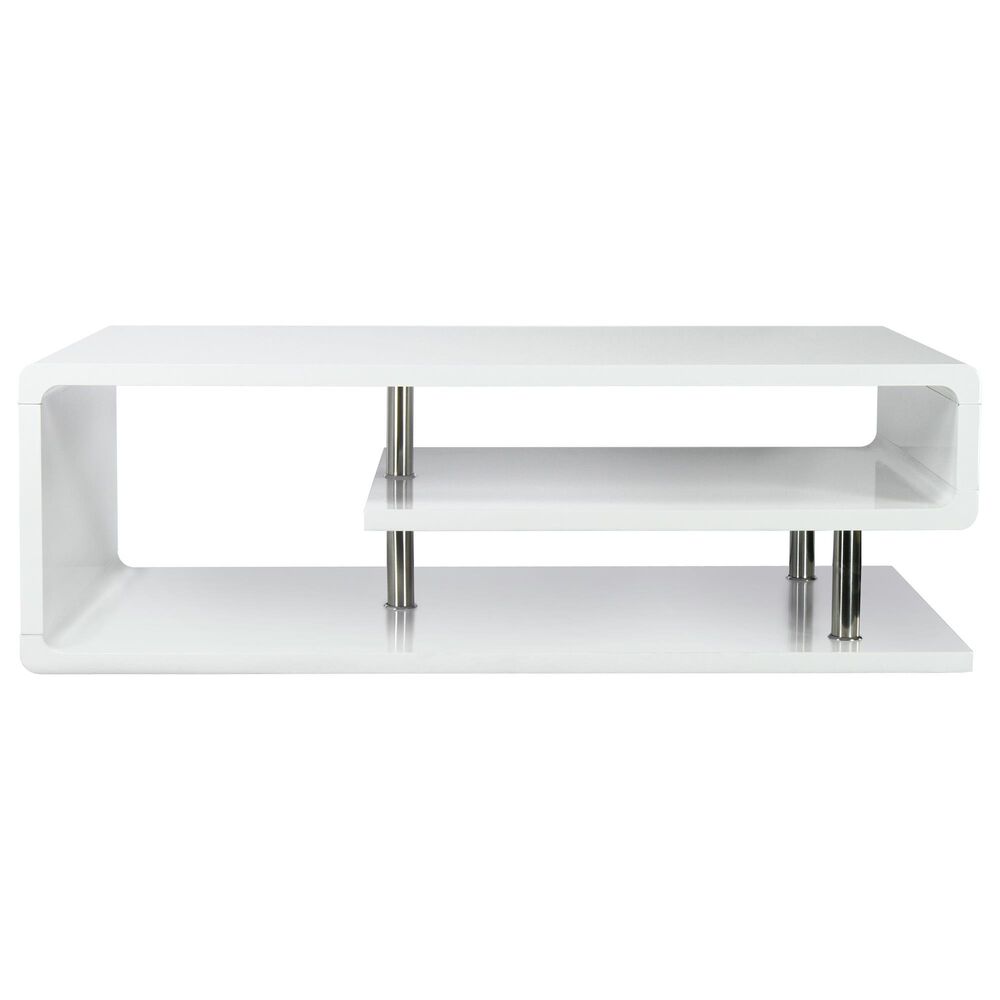 Furniture of America Appel 2-Piece Occasional Table Set in White and Chrome, , large