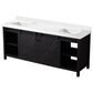 Lexora Home Marsyas 80" Double Bathroom Vanity in Brown with 2 cm White Cultured Marble Top and Rectangular Sinks, , large