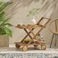 Hearth and Haven Riviera Bar Cart in Natural Stained with Glass Holders, , large