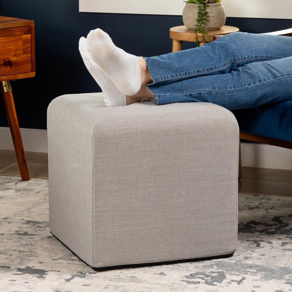 Jaxx Monroe Small Ottoman in Shark Grey, , large
