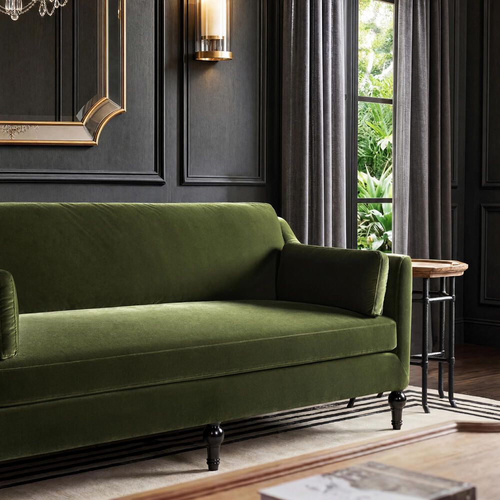 Jennifer Taylor Home Josephine 84.5" Upholstered Modern Sofa in Olive Green Velvet, , large