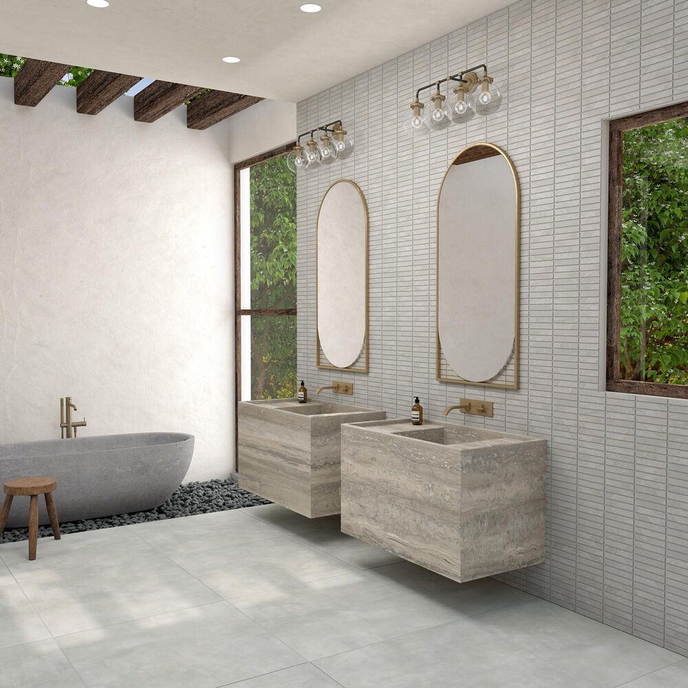 Dal-Tile Bryne Mist 1&quot; x 6&quot; on 10&quot; x 12&quot; Ceramic Mosaic Sheet, , large