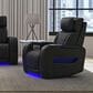Mayberry Hill Prime Time Power Recliner with LED and Wireless Charger Pocket in Jett Black, , large