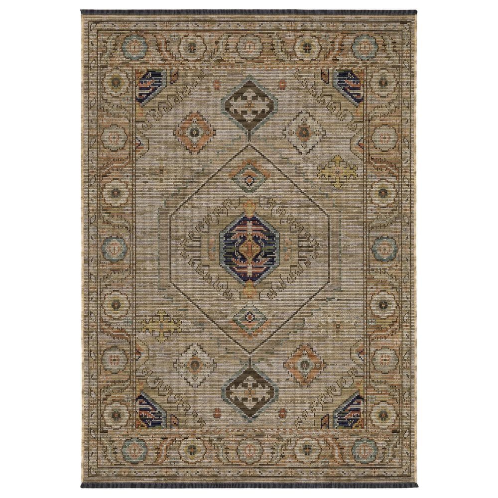 Oriental Weavers Legacy Beige, Tan and Orange 5"3" x 7"6" Area Rug, , large