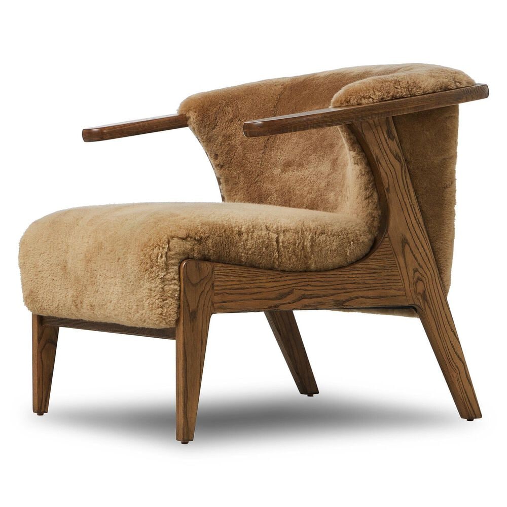 Four Hands Fabian Accent Chair in Desert Shearling, , large