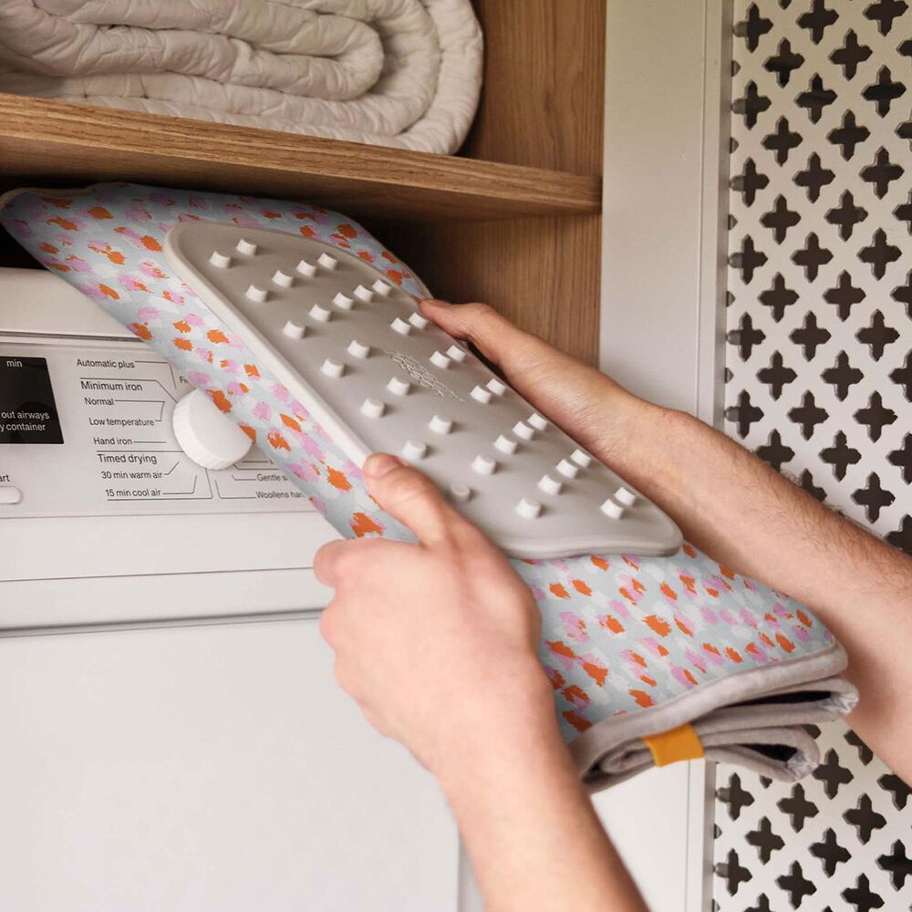 Joseph Joseph Swift Folding Iron and Steaming Mat with Silicone Iron Rest in Peach, , large