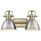 Golden Lighting Duncan 2-Light Bath Vanity in Aged Brass/Pewter, , large