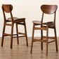 Baxton Studio Katya Bar Stool in Walnut Brown (Set of 2), , large