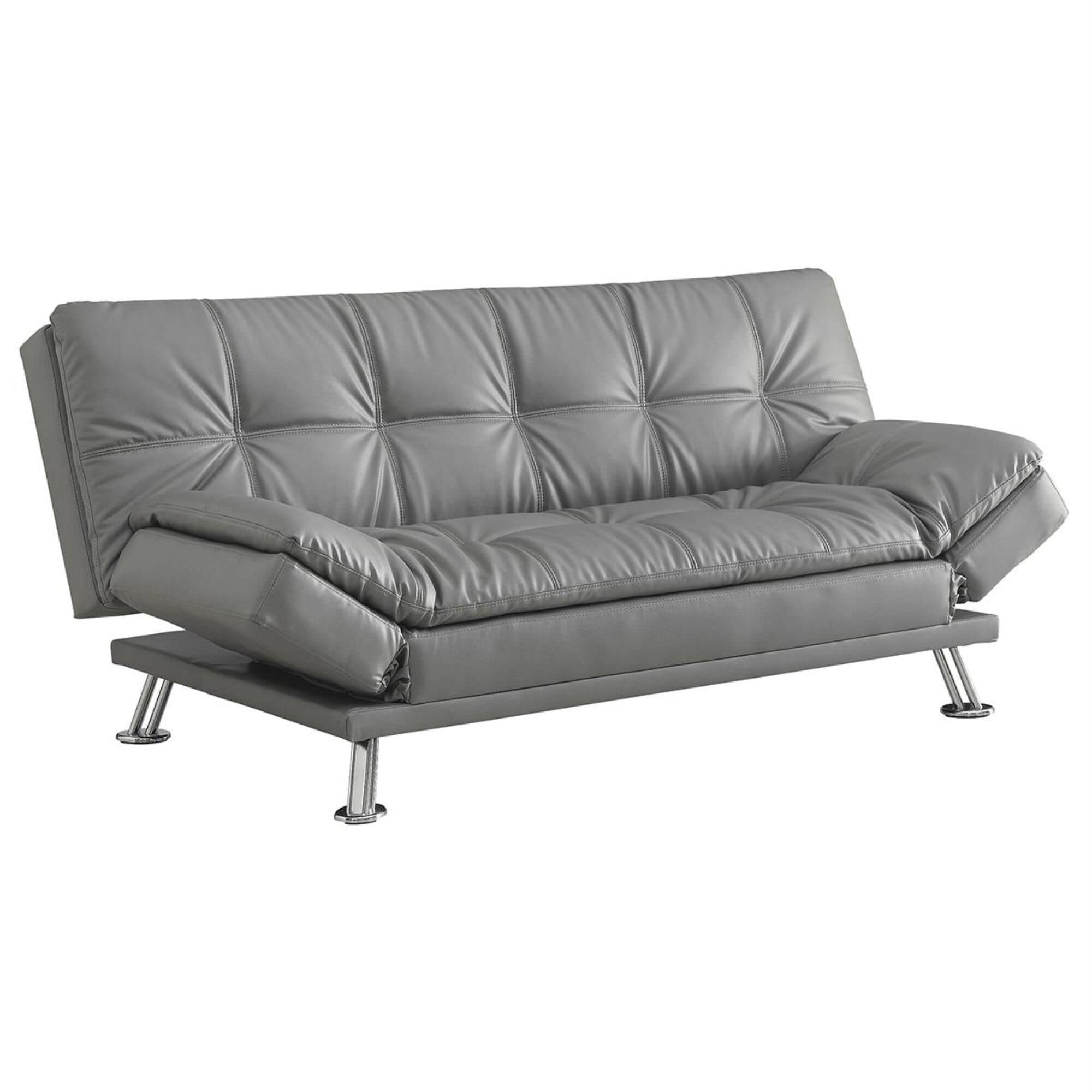 Living Essentials Dilleston Convertible Sofa with Silver Leg in Dark