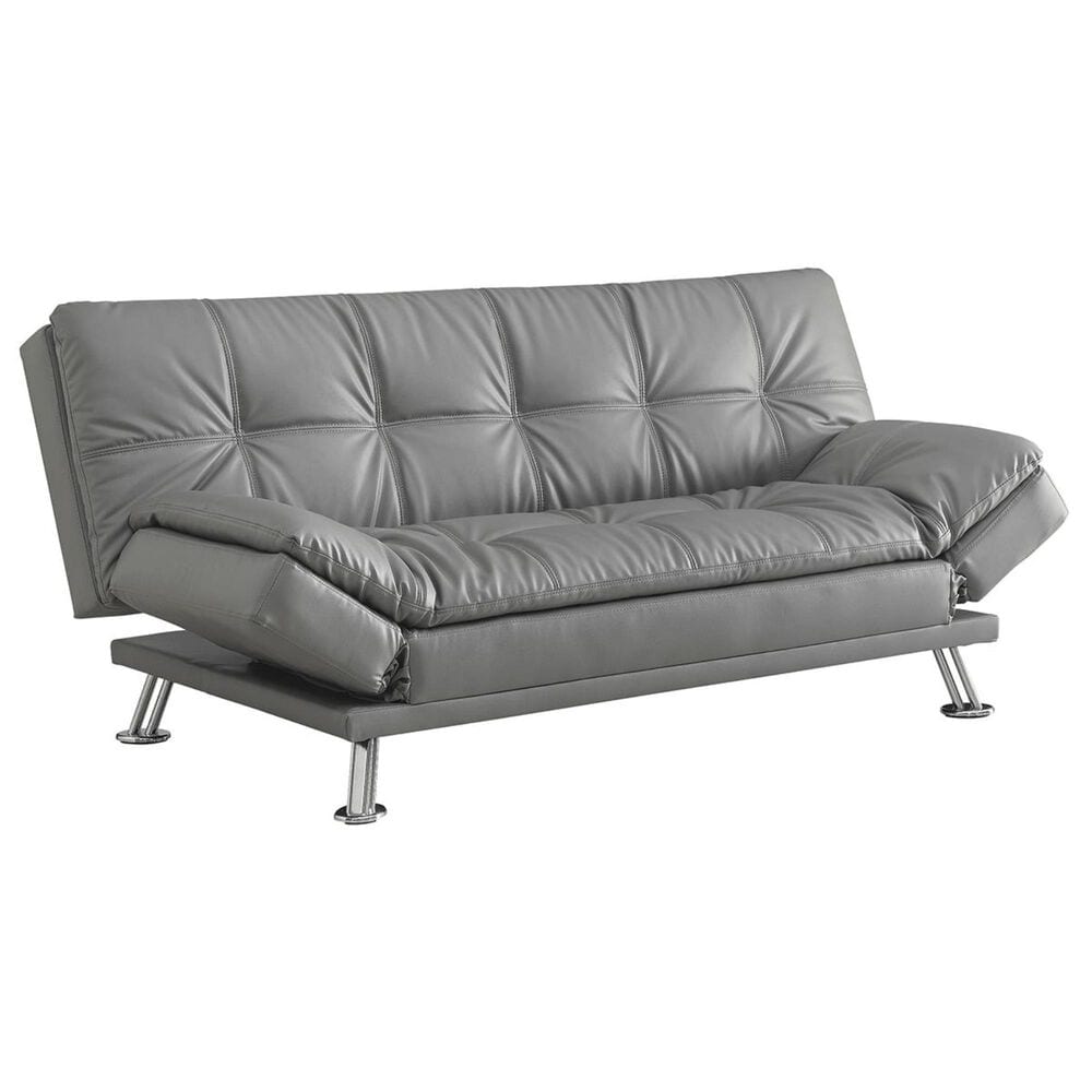 Pacific Landing Dilleston Convertible Sofa with Silver Leg in Dark Grey, , large