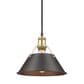 Golden Lighting Orwell 1-Light Medium Pendant with Rubbed Bronze Shade in Brushed Champagne Bronze, , large