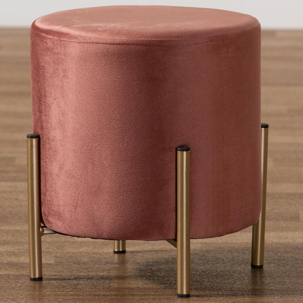 Baxton Studio Thurman Ottoman in Pink, , large