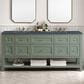 James Martin Vanities Breckenridge 72" Double Bathroom Vanity in Smokey Celadon with 3 cm Charcoal Soapstone Quartz Top and Rectangular Sinks, , large