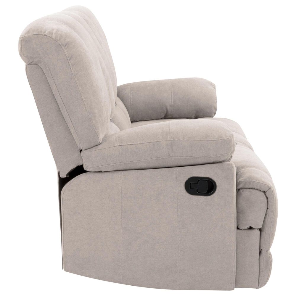 CorLiving Lea Reclining Console Sofa with Cupholders in Beige Fabric, , large