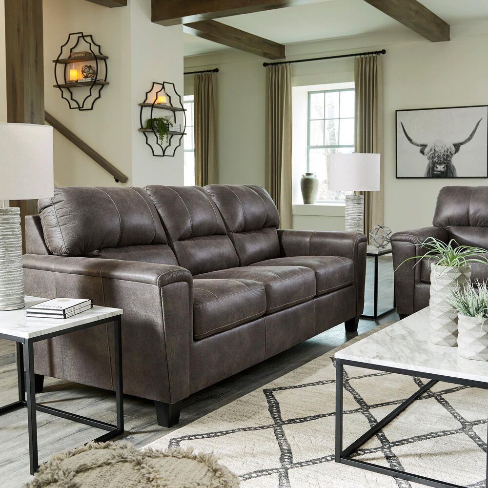 Signature Design by Ashley Navi Stationary Queen Sofa Sleeper in Smoke