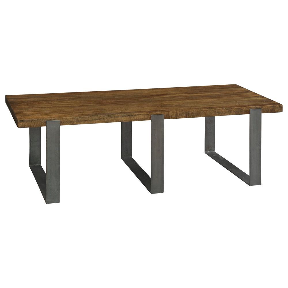 Hekman Bedford Park Iron Strap Leg Coffee Table in Brown and Black, , large