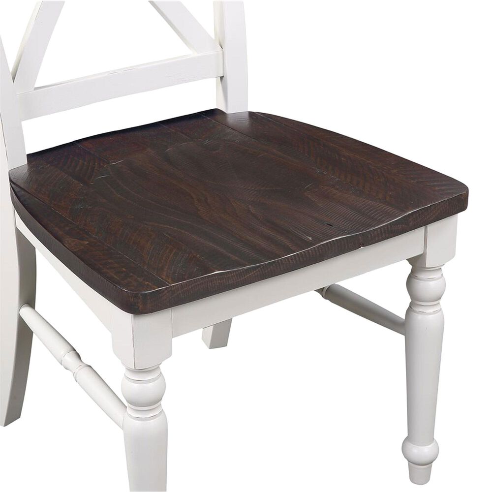 Golden Wave Furniture Mountain Retreat 7-Piece Rectangular Dining Set in Dark Mocha and Antique White, , large
