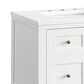 James Martin Vanities Breckenridge 30" Single Bathroom Vanity in Bright White with Single Hole 3 cm White Zeus Quartz Top and Rectangular Sink, , large