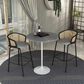 Leisuremod LeisureMod Verve Collection Modern Bar Height Table White Base with 36 Round Marble Grey Sintered Stone Top, , large