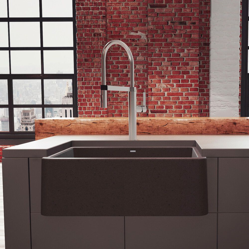 Blanco Ikon 30&quot; Apron Single Bowl Farmhouse Sink in Cafe, , large