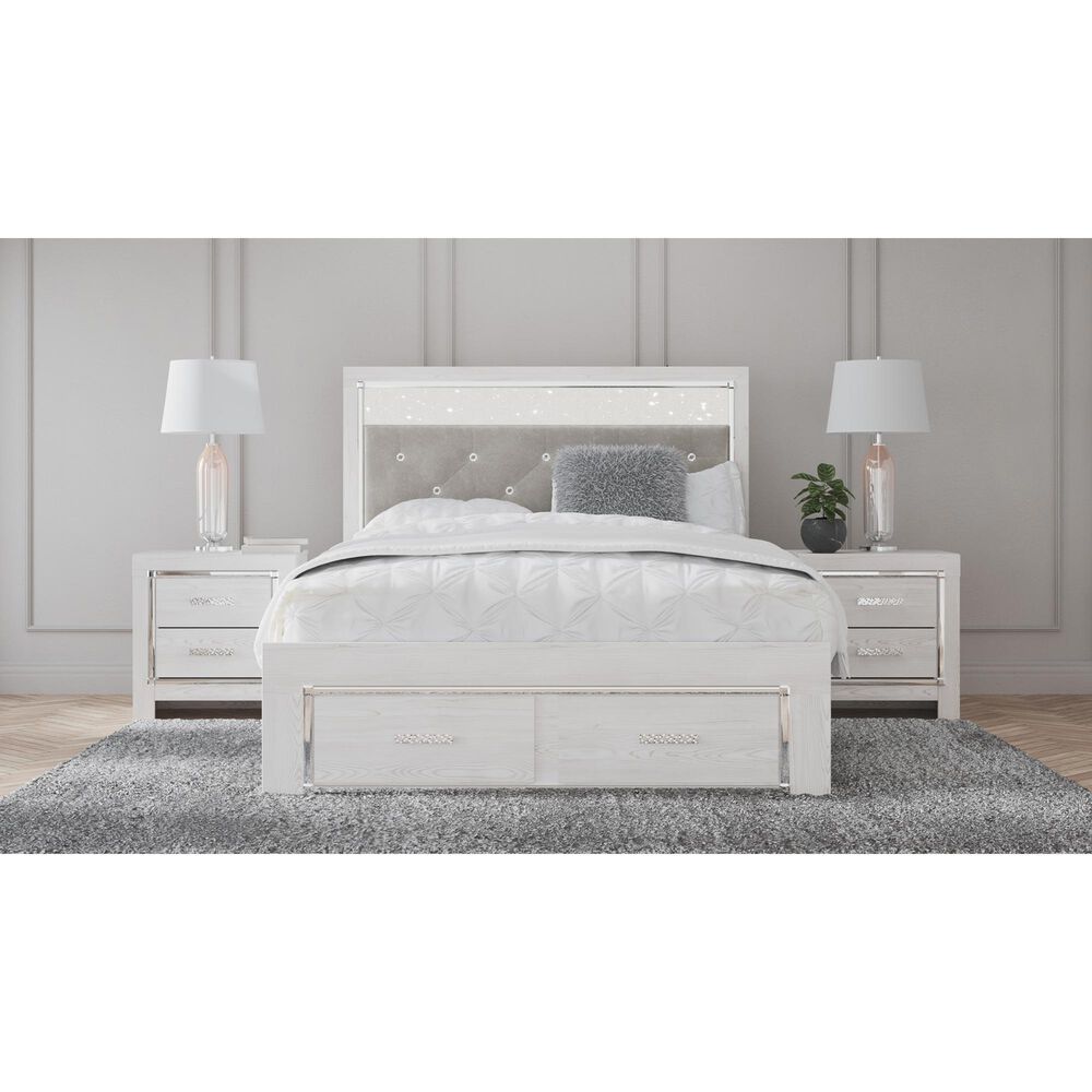 Ashley Altyra Queen Upholstered Storage Bed  in White, , large