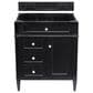 James Martin Vanities Brittany 30" Single Bathroom Vanity in Black Onyx with 3 cm Charcoal Soapstone Quartz Top and Rectangle Sink, , large
