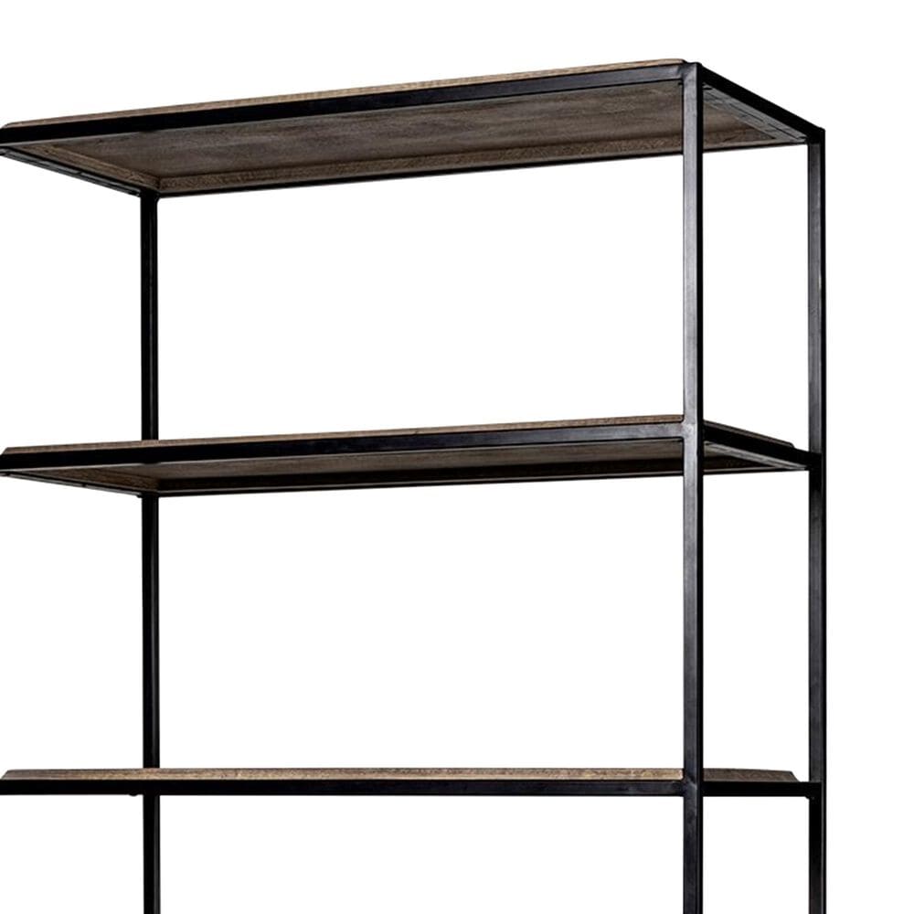 Mercana Braxton II 3-Tier Shelving Unit in Light Brown and Matte Black, , large