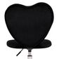 Impressions Vanity Heart Swivel Vanity Chair with Black Cushion in Matte Silver, , large