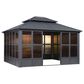 HOMLUX 12" x 14" Outdoor Sunroom Gazebo with Aluminum Frame in Gray, , large