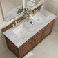 James Martin Vanities Lorelai 60" Double Bathroom Vanity in Mid-Century Walnut with 3 cm Eternal Jasmine Pearl Silestone Top, Rectangular Sinks and FreePower Wireless Charger, , large