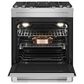JennAir 6.2 Cu. Ft. Slide-In Dual Fuel Downdraft Range in Stainless Steel and Black, , large