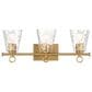 Creative Coop Imogen 3-Light Vanity Light in Brushed Gold, , large