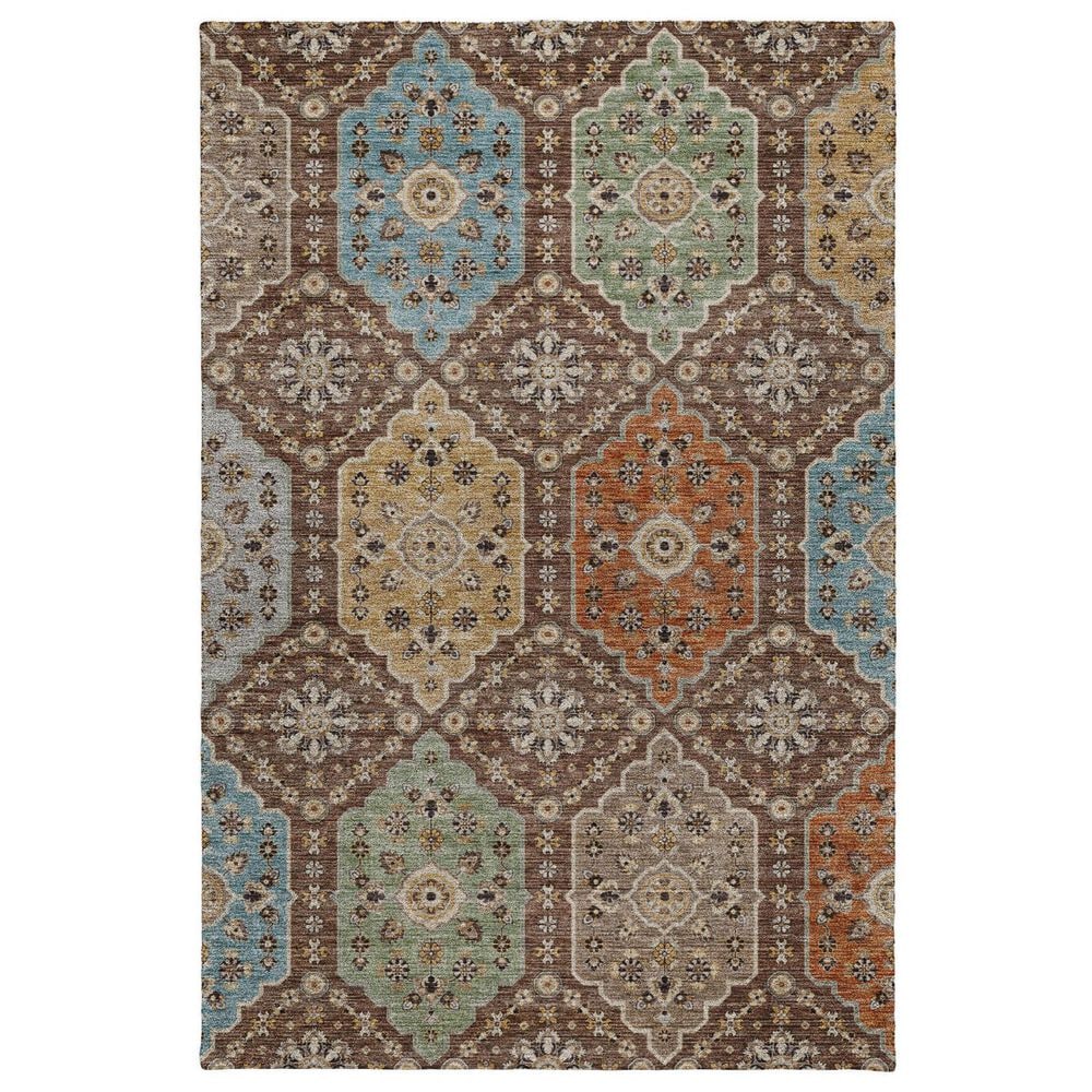 Dalyn Rug Company Silk Road Chocolate, Ivory, Gold, Copper, Gray, Taupe and Blue 6"6" x 9"6" Area Rug, , large