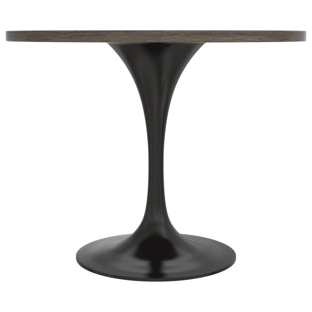 Leisuremod LeisureMod Verve Collection 36 Round Dining Table, Black Base with Dark Maple MDF Top, , large