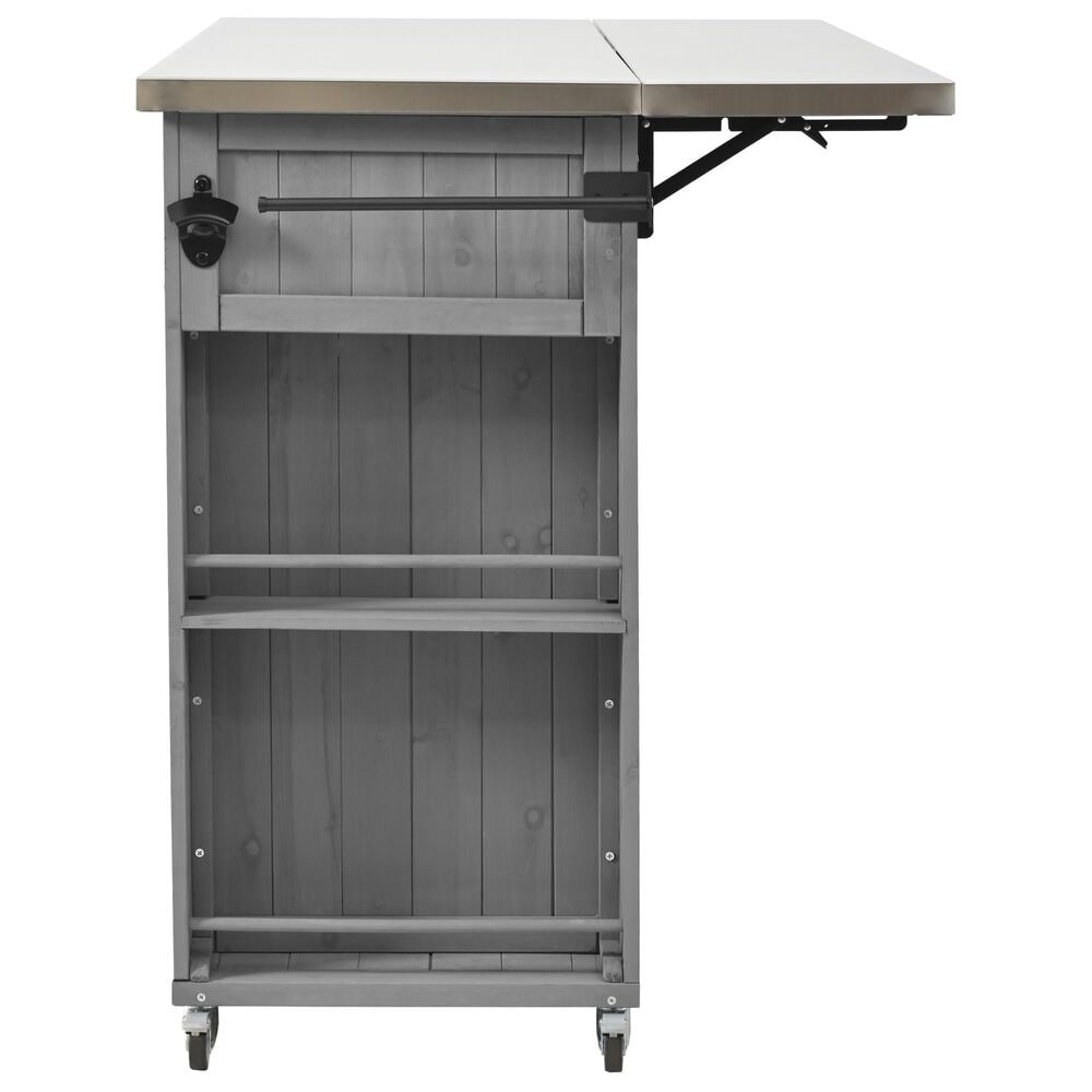 Hearth and Haven Outdoor Kitchen Island with Stainless Steel Top in Grey, , large