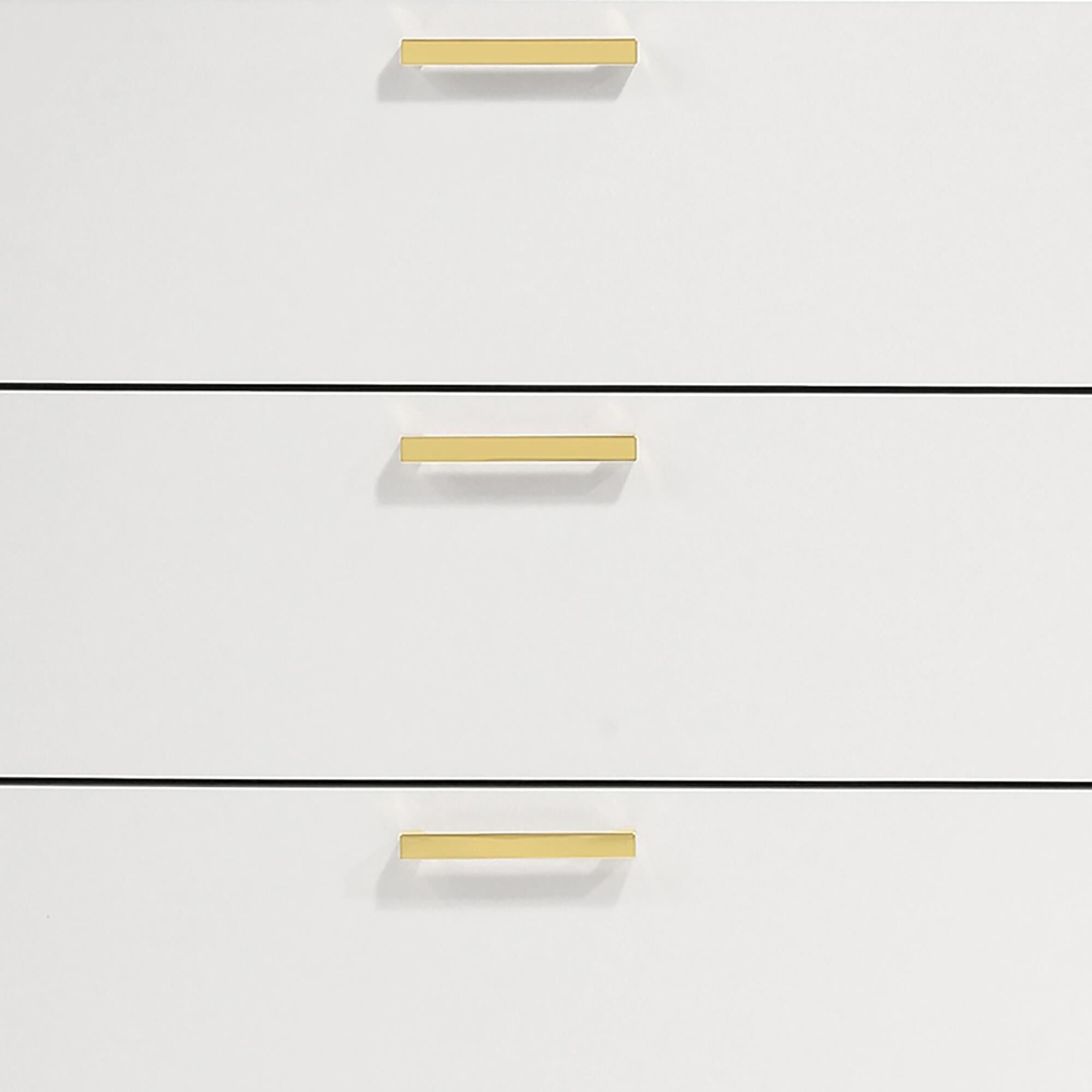 Pacific Landing Kendall 6-Drawer Dresser in Gold and White