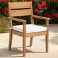 Linon Home Decor Carenen Patio Arm Chair with Antique White Cushion in Natural, , large