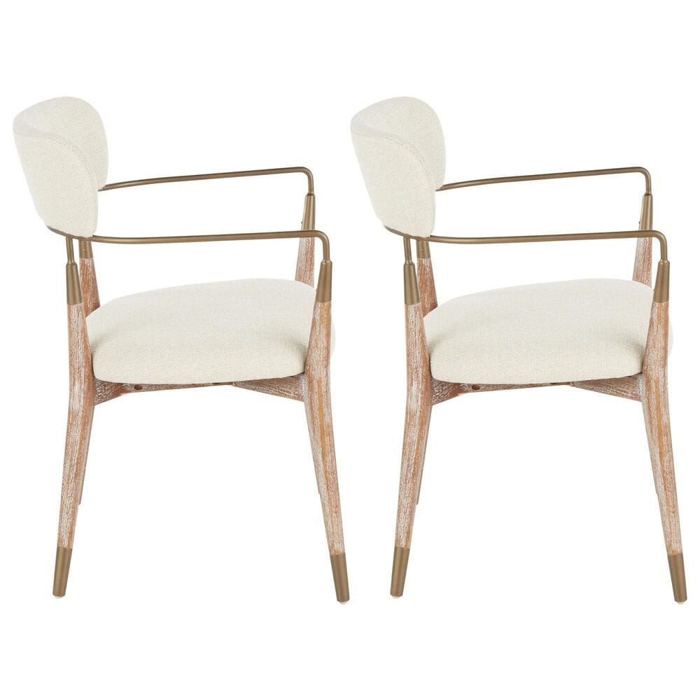 Lumisource Savannah Arm Chair with Cream Cushion in Copper and Whitewashed &#40;Set of 2&#41;, , large