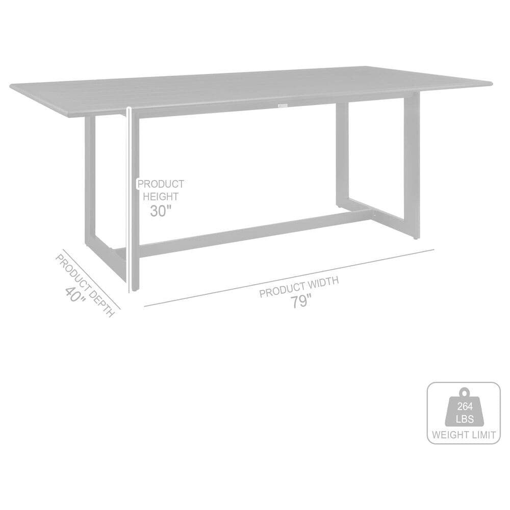 Blue River Cayman Outdoor Rectangular Dining Table in Black - Table Only, , large