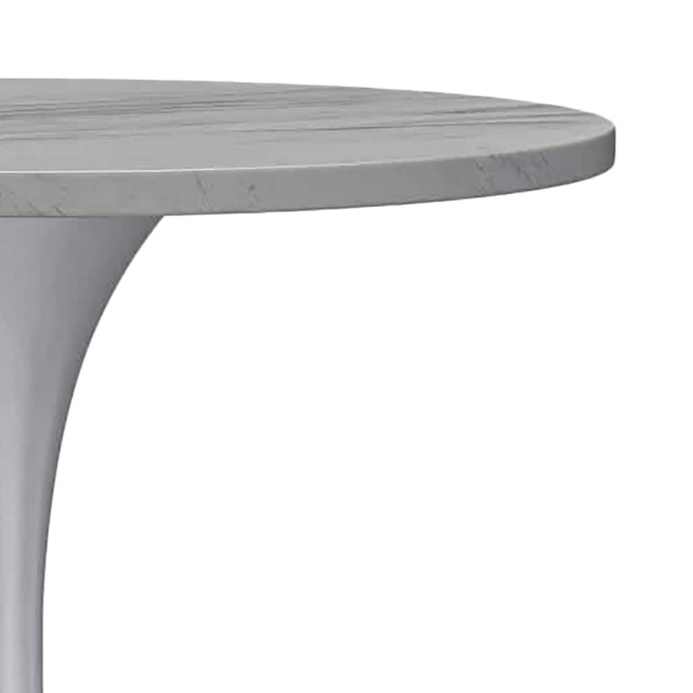 Leisuremod LeisureMod Verve Collection 36 Round Dining Table, White Base with Laminated White Marbleized Top, , large