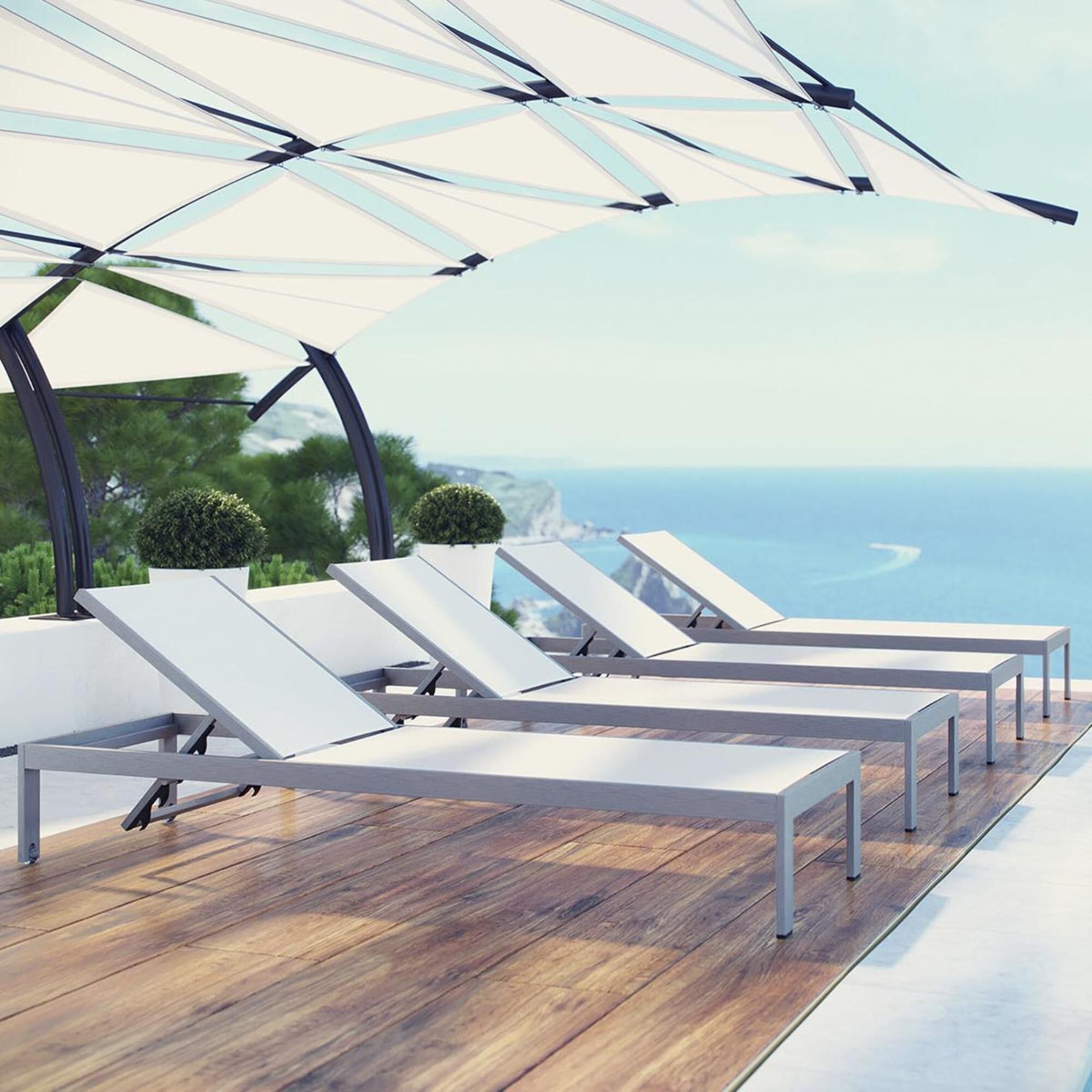 Modway shore outdoor patio aluminum sales chaise
